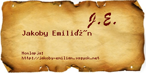 Jakoby Emilián névjegykártya